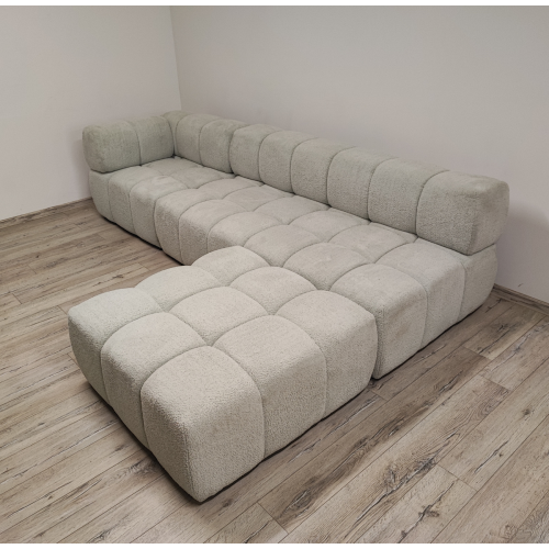 Na zdjęciu przedstawiono PIKOWANY NAROŻNIK MODUŁOWY DO SALONU ROGÓWKA CLIXI 280 CM SPRĘŻYNY BOUCKLE