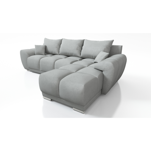 PIKOWANY NAROŻNIK ROZKŁADANY ROGÓWKA Z FUNKCJĄ SPANIA  SZARY HONEY L