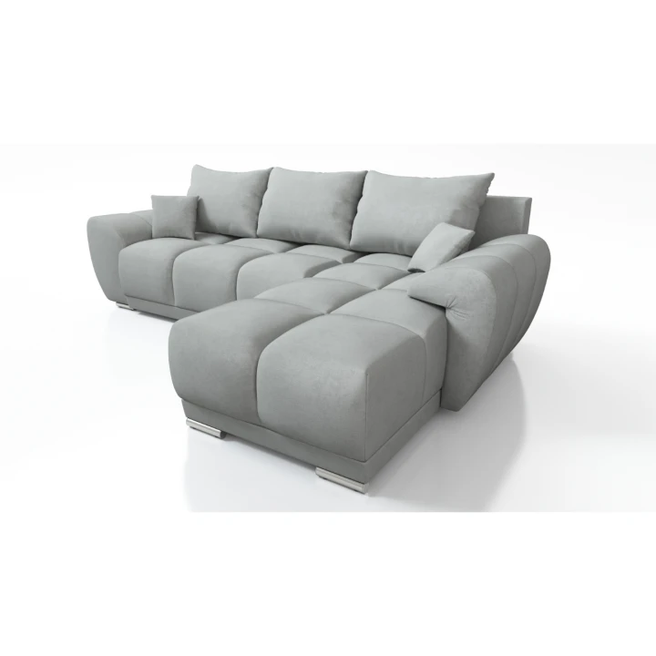 PIKOWANY NAROŻNIK ROZKŁADANY ROGÓWKA Z FUNKCJĄ SPANIA  SZARY HONEY L