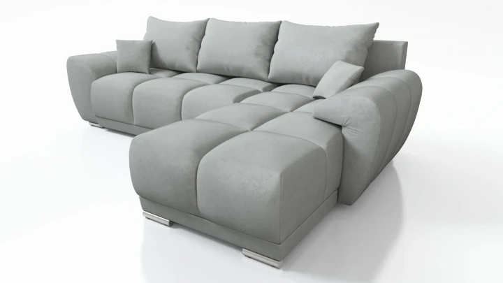 PIKOWANY NAROŻNIK ROZKŁADANY ROGÓWKA Z FUNKCJĄ SPANIA  SZARY HONEY L