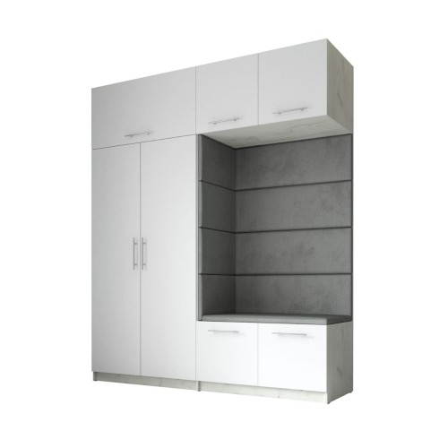 PRAKTYCZNA SZAFA NA UBRANIA GARDEROBA DO PRZEDPOKOJU LILO 200 CRAFT BIAŁA