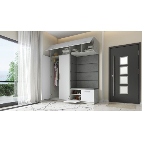 PRAKTYCZNA SZAFA NA UBRANIA GARDEROBA DO PRZEDPOKOJU LILO 200 CRAFT BIAŁA