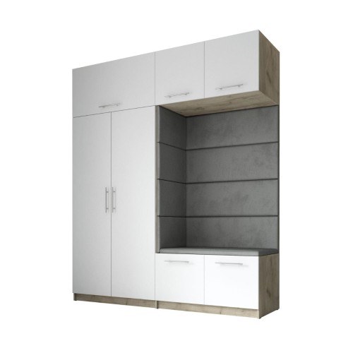 PRAKTYCZNA SZAFA NA UBRANIA GARDEROBA DO PRZEDPOKOJU LILO 200 CRAFT SZARA