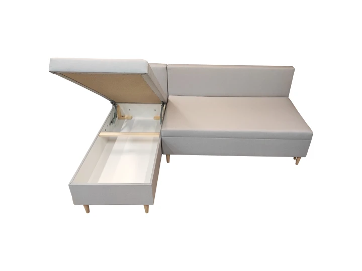 SIWY MAŁY NAROŻNIK ROZKŁADANY SCANDIK MINI 200 CM ROGÓWKA POJEMNIK LEWY