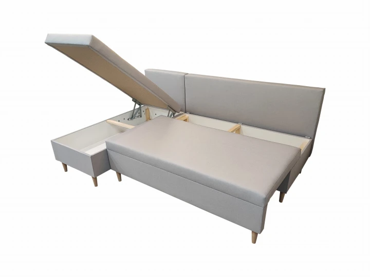 SIWY MAŁY NAROŻNIK ROZKŁADANY SCANDIK MINI 200 CM ROGÓWKA POJEMNIK LEWY