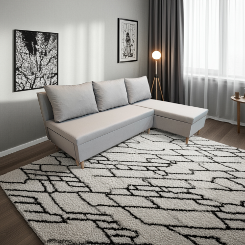 SIWY MAŁY NAROŻNIK ROZKŁADANY SCANDIK MINI 200 CM ROGÓWKA POJEMNIK PRAWY