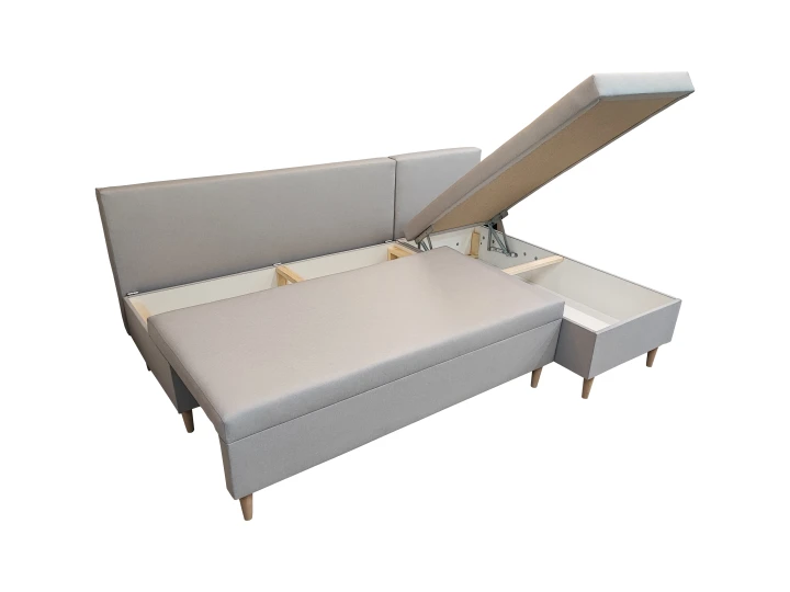 SIWY MAŁY NAROŻNIK ROZKŁADANY SCANDIK MINI 200 CM ROGÓWKA POJEMNIK PRAWY