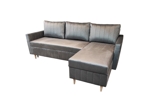 SKANDYNAWSKI NAROŻNIK ROZKŁADANY FUNKCJA SPANIA FRIDA BONELL POJEMNIK WELUR