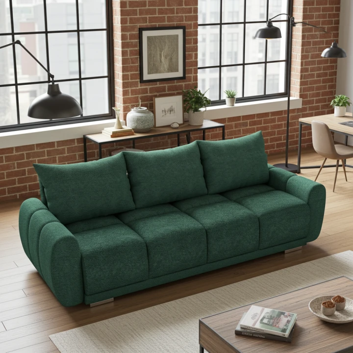 SOFA HONEY 3 KANAPA DO SALONU  Z FUNCKJA SPANIA I POJEMNIKIEM NA POŚCIEL Tkanina CENTAUR  Bounce PLAMOODPORNA BARANEK