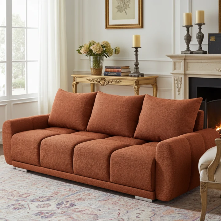 RUDA SOFA HONEY 3 KANAPA DO SALONU  Z FUNCKJA SPANIA I POJEMNIKIEM NA POŚCIEL Tkanina CENTAUR Bounce PLAMOODPORNA BARANEK