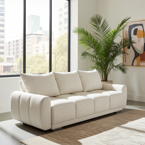 SOFA HONEY  3 KANAPA DO SALONU Z FUNCKJA SPANIA I POJEMNIKIEM NA POŚCIEL Tkanina Centaur Bounce PLAMOODPORNA