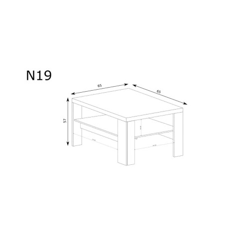 STOLIK KAWOWY ŁAWA ŁAWOSTÓŁ 65X65 BOHO PÓŁKA