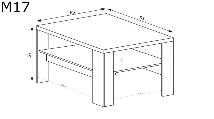 STOLIK KAWOWY ŁAWA ŁAWOSTÓŁ 65X65 ITALIA PÓŁKA