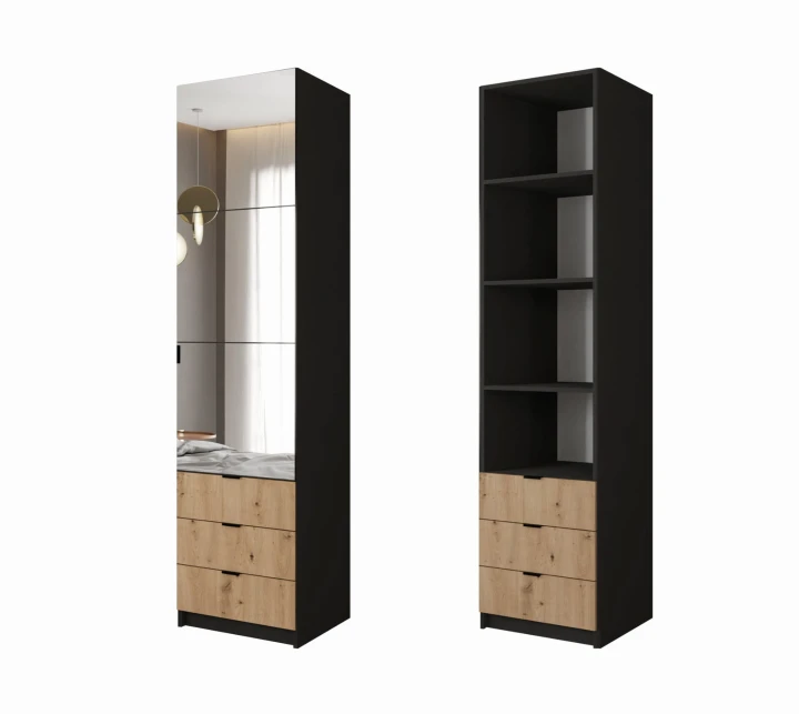 SZAFA 150 LOFT LUSTRO AMSTERDAM SZUFLADY LAMELE