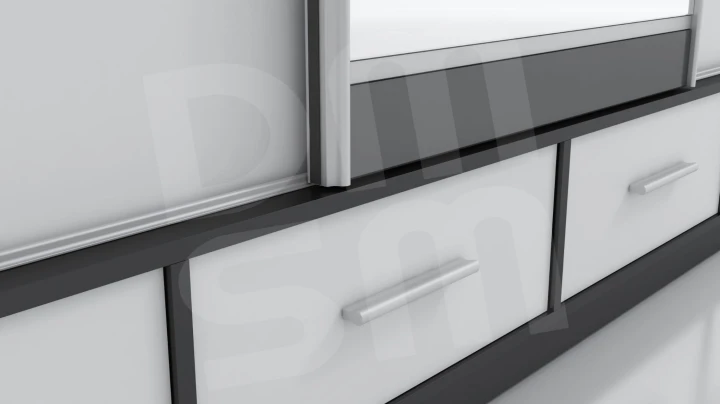 Szafa przesuwna z lustrem 4 szuflady David 200 cm