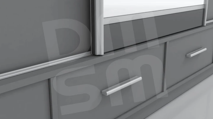 Szafa przesuwna z lustrem 4 szuflady David 200 cm