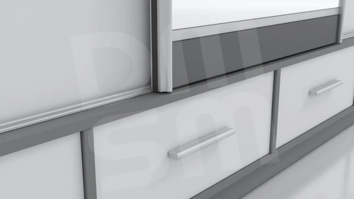 Szafa przesuwna z lustrem 4 szuflady David 200 cm