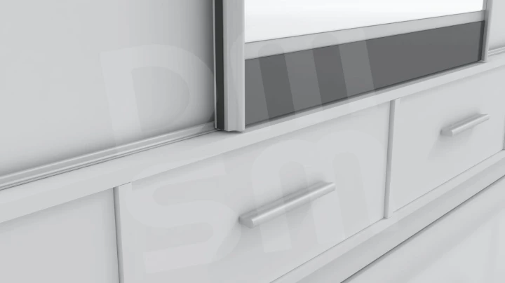 Szafa przesuwna z lustrem 4 szuflady David 200 cm