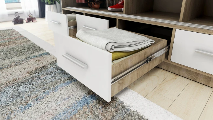 Szafa przesuwna z lustrem 4 szuflady David 200 cm