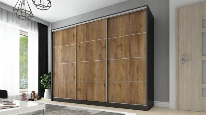 Szafa przesuwna DMSM 3 fronty 270 cm 12 kolorów