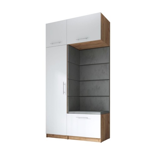 SZAFA DO PRZEDPOKOJU GARDEROBA NA KORYTARZ LILO 120 IV BIAŁA / CRAFT ZŁOTY