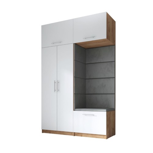 SZAFA DO PRZEDPOKOJU GARDEROBA NA KORYTARZ LILO 150 IV BIAŁA / CRAFT ZŁOTY