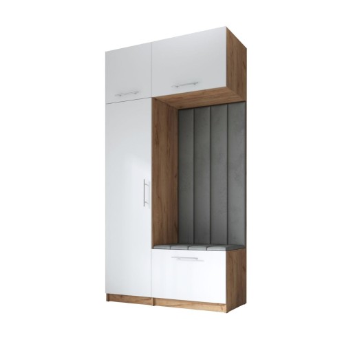 SZAFA DO PRZEDPOKOJU GARDEROBA NA KORYTARZ LILO 120 V BIAŁA / CRAFT ZŁOTY