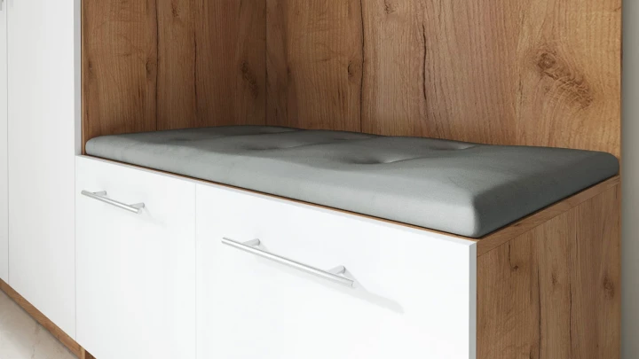 SZAFA DO PRZEDPOKOJU GARDEROBA NA KORYTARZ LILO II 180 CM BIAŁA/ZŁOTA