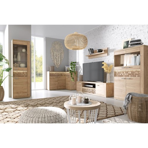 SZAFA DWUDRZWIOWA BOHO RIBBECK DRĄŻEK PÓŁKI