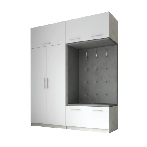 SZAFA GARDEROBA DO PRZEDPOKOJU WIESZAKI PÓŁKI LILO 180 CM CRAFT BIAŁY