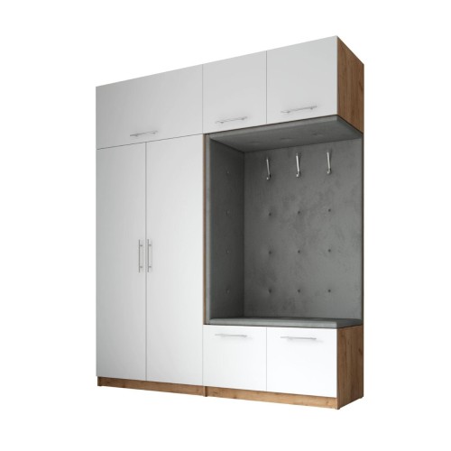 SZAFA GARDEROBA DO PRZEDPOKOJU WIESZAKI PÓŁKI LILO 180 CM CRAFT ZŁOTY