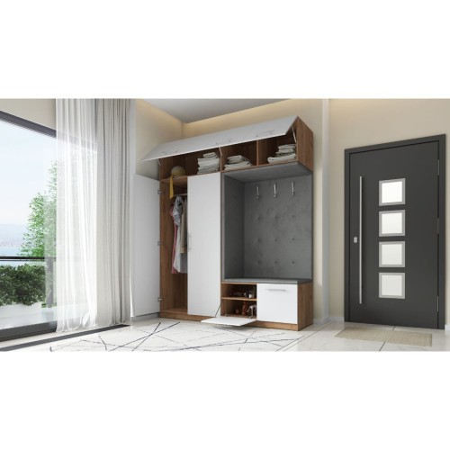 SZAFA GARDEROBA DO PRZEDPOKOJU WIESZAKI PÓŁKI LILO 180 CM CRAFT ZŁOTY