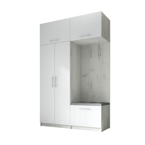 SZAFA NA UBRANIA DO PRZEDPOKOJU GARDEROBA NA KORYTARZ LILO 150 II BIAŁA