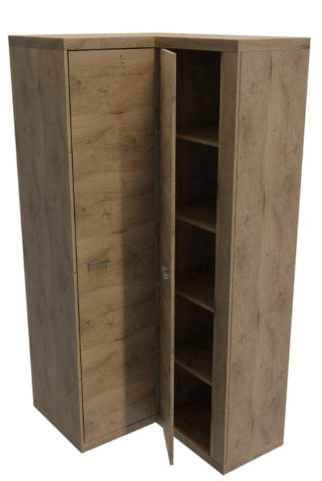 SZAFA GARDEROBA NAROŻNA DWUDRZWIOWA DRĄŻEK BOHO