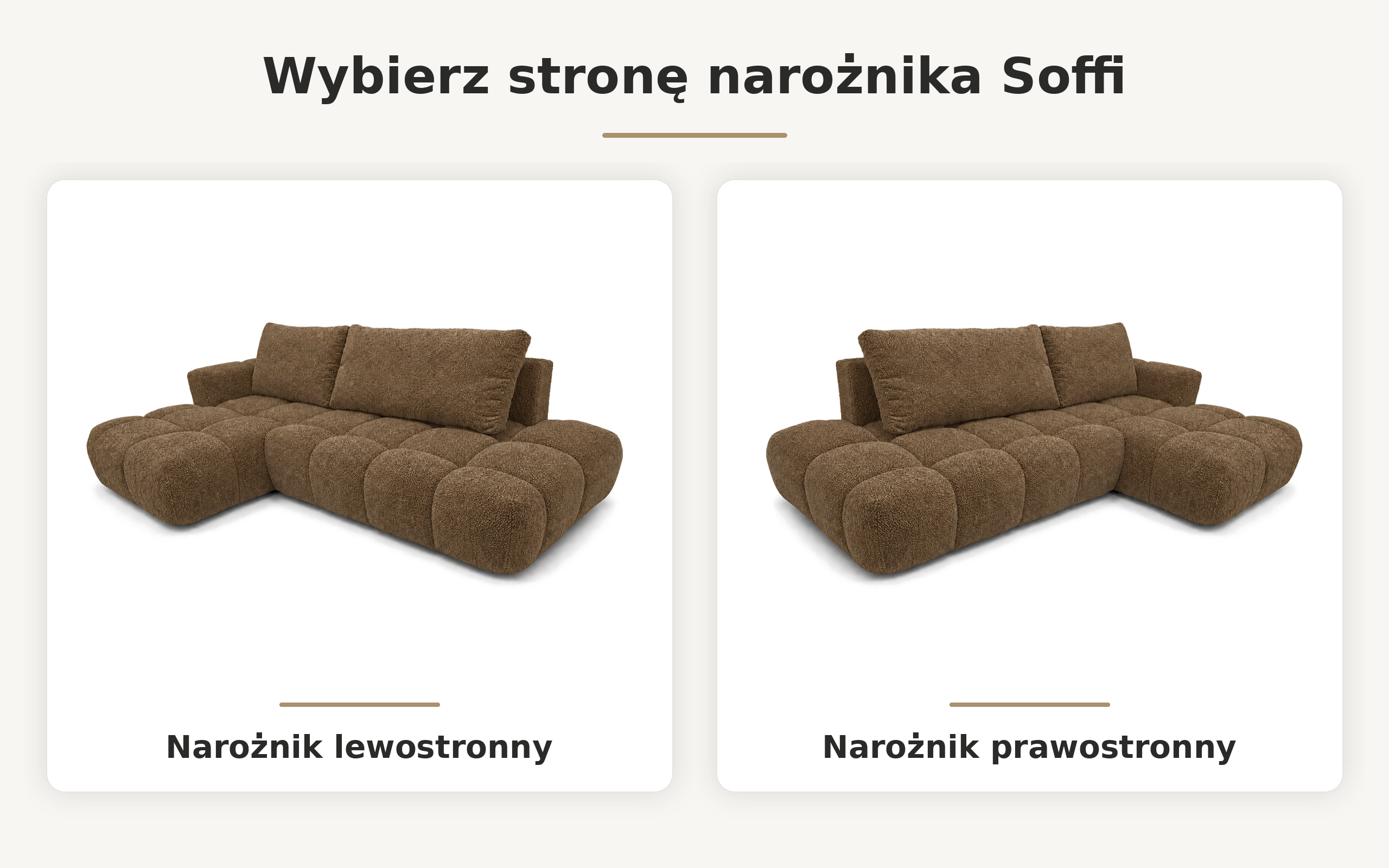 Zdjęcie przedstawiające możliwość wyboru strony narożnika z funkcją spania Soffi